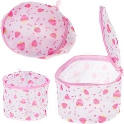 Мрежеста перална торбичка за бельо с ягодов десен