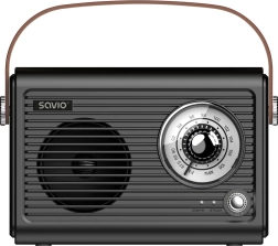 Portable retro radio with bluetooth, fm and usb‑c savio rs‑101