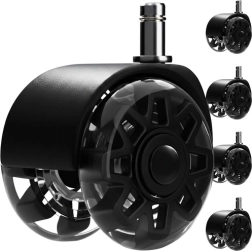 Колелца за офис стол 2,5" RUHHY, черни, комплект 5 бр.