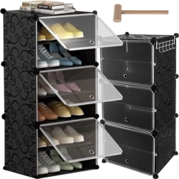 Модулен шкаф за обувки с 6 нива с вратички и закачалка