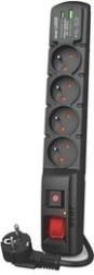 Strip with USB A+C Interface 3m 4x 230V PD3.0 QC Black