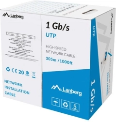LAN cable UTP 1Gb/s 305m CCA blue