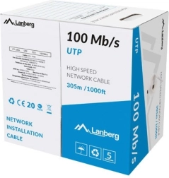 LAN cable UTP 100Mb/s 305m wire CCA gray