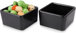 Porcelain snack bowls, black, 100 ml, 2 pcs
