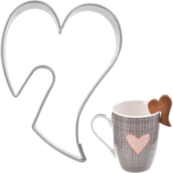 Неръждаема формичка за бисквити сърце 5,5 cm с прорез за чаша