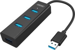 Хъб 4x USB 3.0 с поддръжка на BC1.2, черен