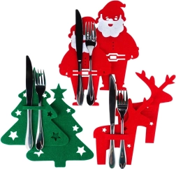 Christmas felt cutlery sleeves, set of 6