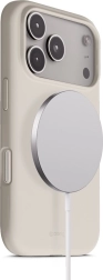 Silicone case color cover magnetic for iphone 17 pro max with magsafe – stone beige