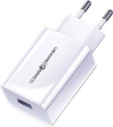 Network Charger USAMS T22 18W QC 3.0 with USB-C Cable