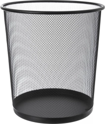 Metal office waste bin black 6 l