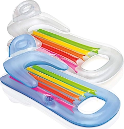 Надуваемo плаващo легло с облегалка и държач за чаша INTEX