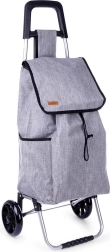 Shopping trolley with fabric bag 40 L, grey