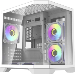 Бяла компютърна кутия Darkflash FT350 с 5 aRGB вентилатора