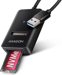 AXAGON ADM2-AM адаптер M.2 NVMe/SATA към USB 3.2 Gen 2 (10 Gb/s) с кабел USB‑A 10 см