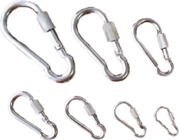 Steel carabiner with locking nut 100 mm, galvanized, 350 kg (5 pcs)