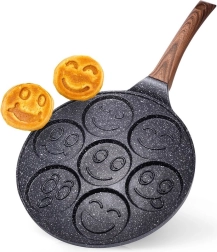 Granite egg pan with 7 holes BLACK & WOOD 26 cm