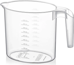 Plastic pitcher with measuring scale 1 l