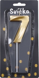 Парти свещ цифра 7 златна