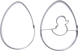 Set of stainless steel egg-shaped cookie cutters 5.5 cm, 2 pcs
