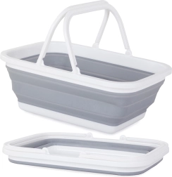 Сгъваема силиконова кошница за пазаруване с дръжки 9 l