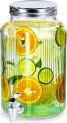 Стъклен диспенсър за напитки с кран 6,2 l VILDE