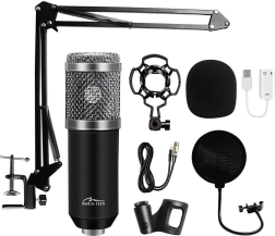 Studio microphone with condenser accessories