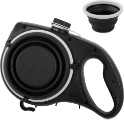 Повод за кучета с интегрирана сгъваема купичка