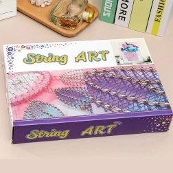 Креативен комплект string art с LED светлини 21 × 30 см – флорален мотив