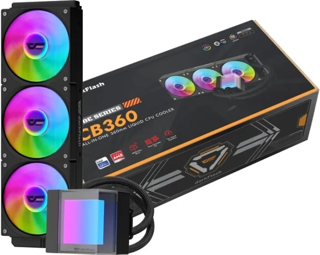 Водно охлаждане за CPU DarkFlash CB360 ARGB 360 mm черно
