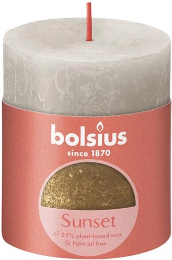 Rustic candle sand gray/gold 80 × 68 mm
