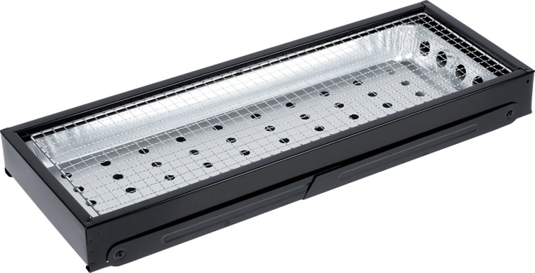 Chrome-plated grate and easy cleaning
