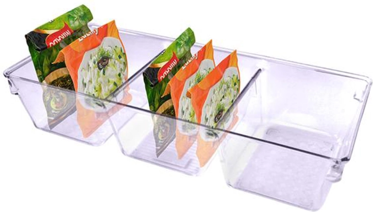 Plastic organizer with 3 compartments 34 × 15 × 7.5 cm