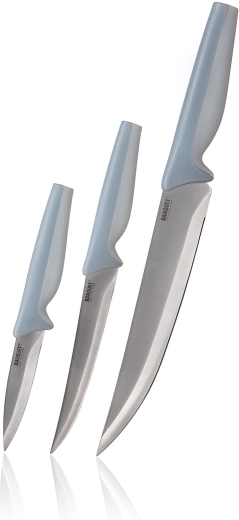 SAPHYR kitchen knife set, 3 pieces, grey handles
