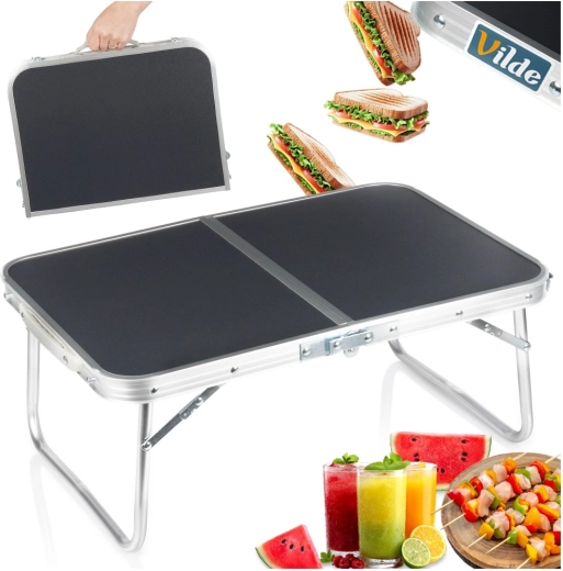 Folds into a suitcase with a handle