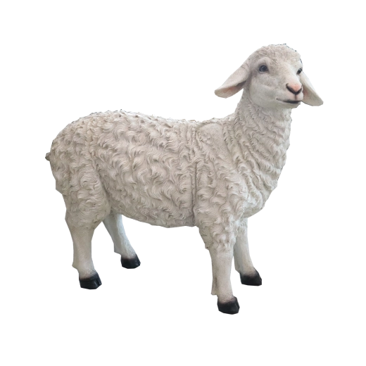 Christmas sheep figure made of resin 80 × 29.2 × 68.6 cm