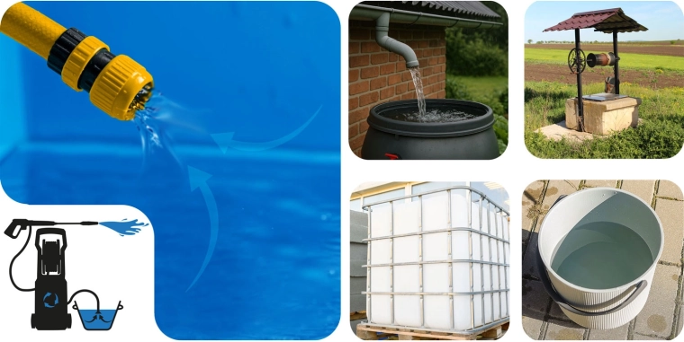 Self-priming aluminum pump – draws water even from a barrel