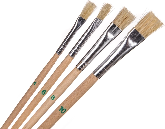 Flat brushes mix, set of 4 pcs