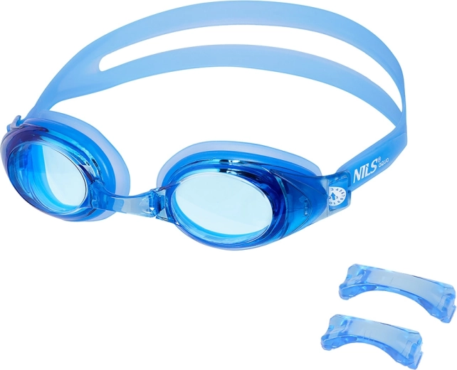 NILS Aqua swimming goggles blue with anti-fog and UV protection