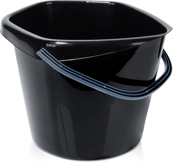 Plastic black bucket 14 l with spout