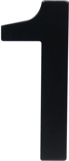 House Number 1, 95 mm, stainless steel, matte black
