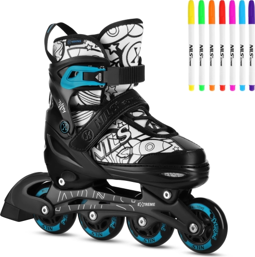 Детски ролкови кънки 4в1 NILS Extreme TINTY – Зелена