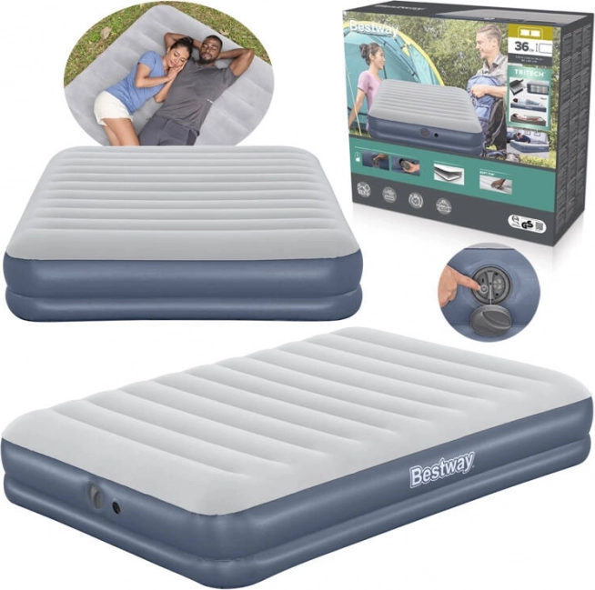Надуваем матрак queen BESTWAY Tritech с акумулаторна помпа 203 × 152 × 36 см