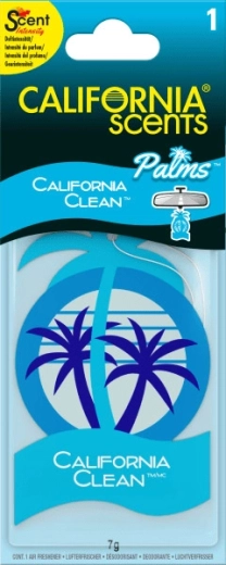 Hanging paper car air freshener California Scents Palm California Clean