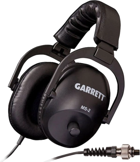 Garrett MS-2 headphones with waterproof 2-pin connector