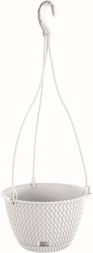 Hanging Flower Pot Splofy Round W white 23 cm