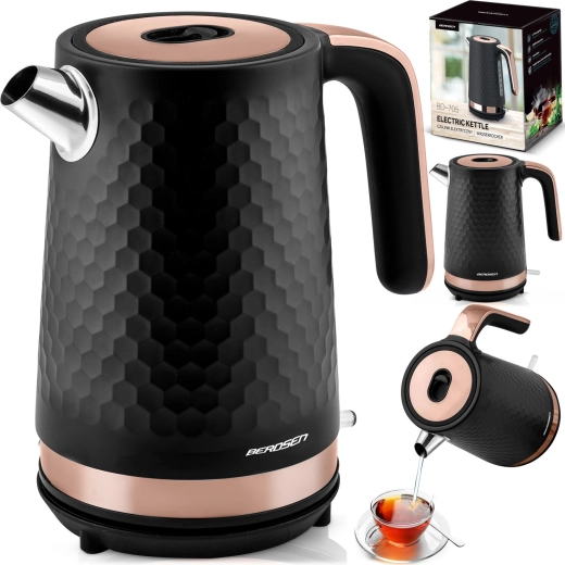 Електрическа бързоварна кана 1,7 л Berdsen черно‑медна