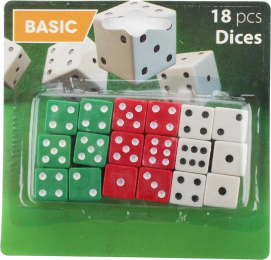 Игрални зарове – микс от цветове (18 бр.)