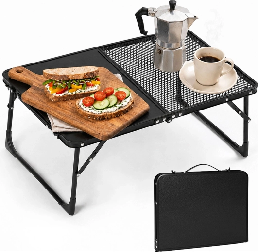 MultiGarden folding camping table 60 × 40 cm in a carry case, black