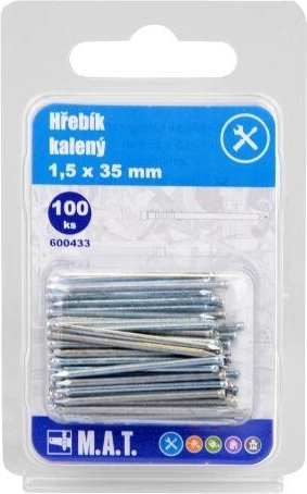 Закалени пирони 35 × 1,5 mm, поцинковани, 100 бр.
