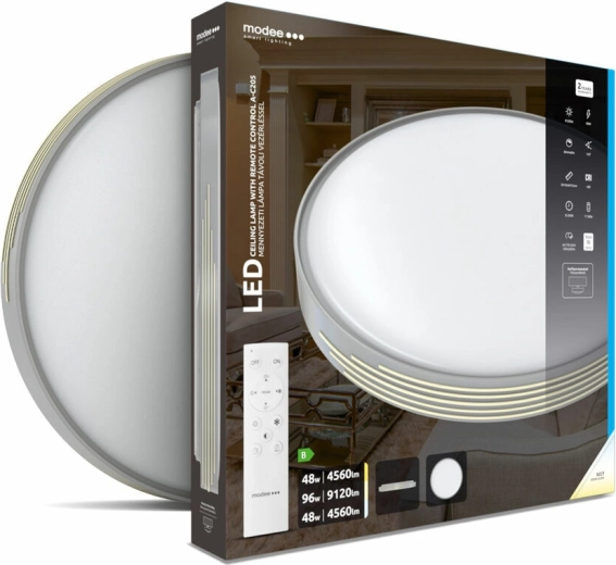 Таванно LED осветително тяло Modee Smart Lighting A‑C205, 2×48 W, димируемо, с дистанционно управление